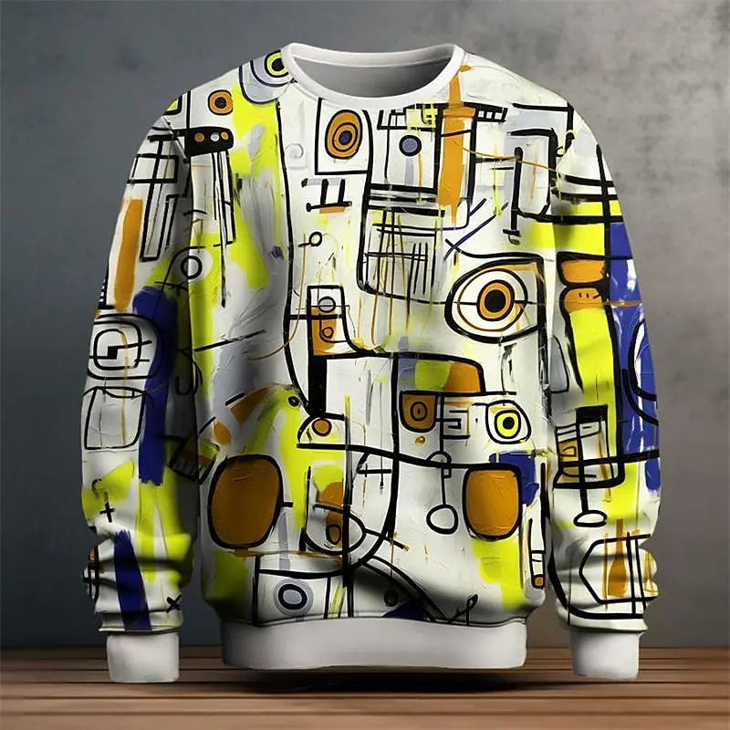 Sweatshirt For Men Graffiti Graphic 3D Printing Long Sleeve