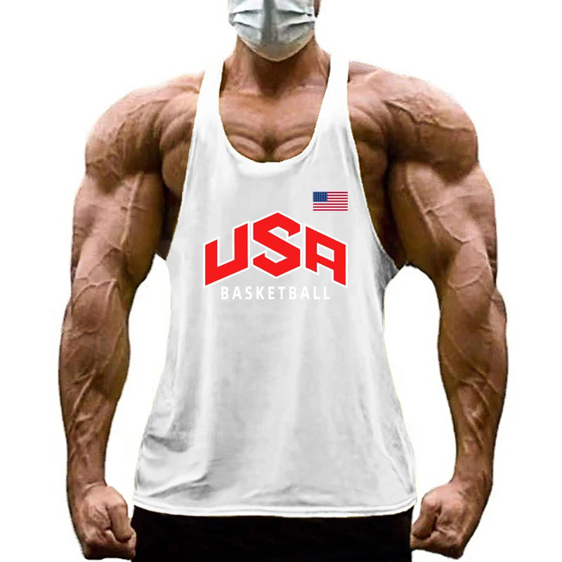 Mens Bodybuilding Workout Tank Tops Cotton Breathable