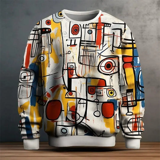 Sweatshirt For Men Graffiti Graphic 3D Printing Long Sleeve