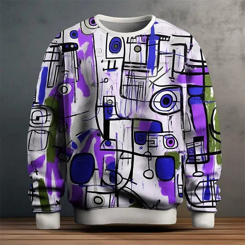 Sweatshirt For Men Graffiti Graphic 3D Printing Long Sleeve